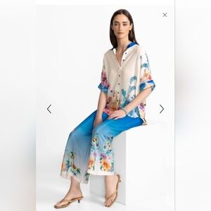 Johnny Was Yasmin Cropped Easy Pants 100% Silk